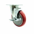 Service Caster Cooking Performance Group 359120-1100 Replacement Caster with Brake COO-SCC-20S514-PPUB-RED-TLB-TPU1
